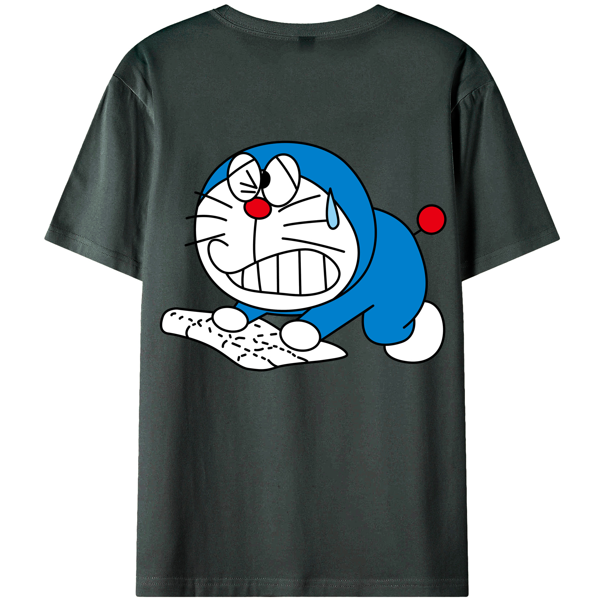 （画像用） ドラえもん Doraemon 綿100％ メンズ半袖Tシャツ（バックプリント） 通気性